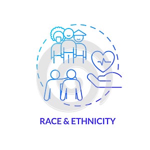 Race and ethnicity blue gradient concept icon