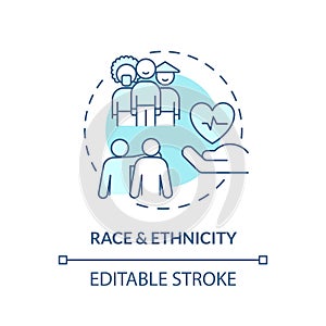 Race and ethnicity turquoise concept icon