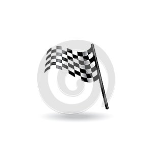 Race flag vector icon symbol. simple design checkered flag logo template