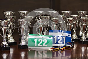 Race numbers, participation medal, and awards 