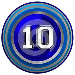 Race numbers in sphere. 10 blue.