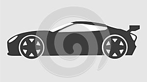 Race sport car silhouette.Supercar tuning coupe auto .Flat style vector transportation vehicle illustration