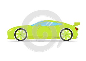 Race sport car. tuning coupe auto .Flat vector transportation vehicle illustration