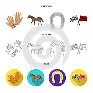 Race, track, horse, animal .Hippodrome and horse set collection icons in cartoon,outline,flat style vector symbol stock