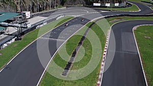 Race Track For Kart Racing. Aerial Shot.