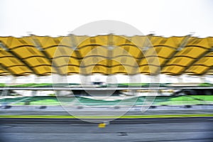 Race track with motion blur effect