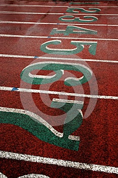 Race Track for Running Competitions Numbers and Lanes
