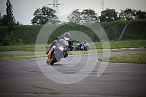 Race between two motorcycle athletes