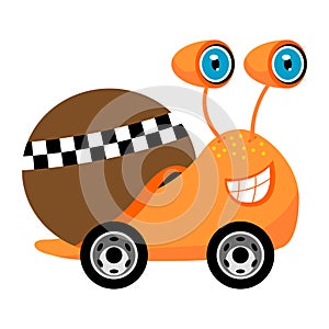 Racer snail cartoon