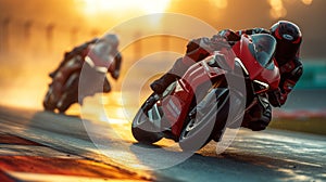 racer on sports motorcycle racing