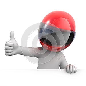 Racer with thumb up