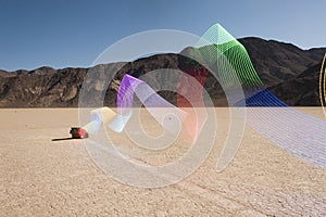 Racetrack Playa - Death Valley National Park - Light Painting Image