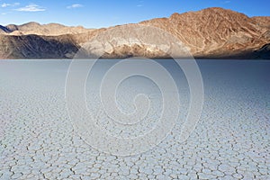 The Racetrack Playa Dry Lake In Death Valley National Park In Ca