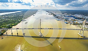 Rach Mieu bridge, Tien Giang, Vietnam, aerial view