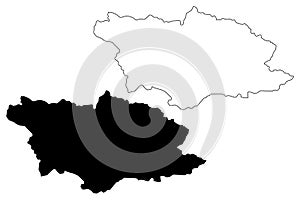 Racha-Lechkhumi and Kvemo Svaneti region Republic of Georgia - country, Administrative divisions of Georgia map vector photo