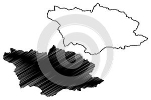 Racha-Lechkhumi and Kvemo Svaneti region Republic of Georgia - country, Administrative divisions of Georgia map vector photo