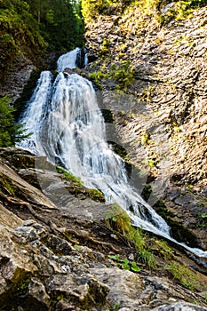 Rachitele Waterfall also called Bride`s Veil Waterfall