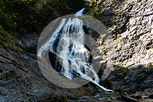 Rachitele Waterfall also called Bride`s Veil Waterfall