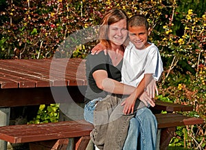 Racially Mixed Mother and Son