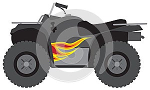 Racing ATV with Flames