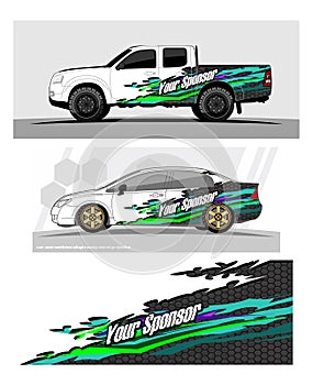 Racing background for car graphic. tribal shape with grunge background design for vehicle vinyl wrap