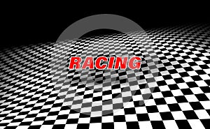 Racing background with race flag, sport design banner or poster. vector illustration