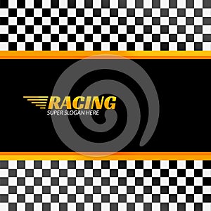 Racing background with race flag, vector sport design