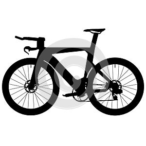Racing Bicycle, Racer triathlon street sport bike. Detailed vector illustration realistic silhouette