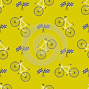 Racing bicycles seamless pattern