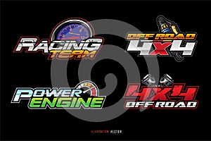 Racing car and 4x4 Offroad logo template vector. Automotive Logo Vector Template. Concept Design Vector