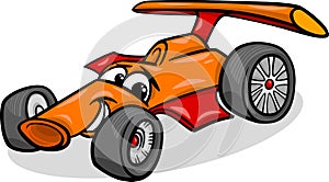 Racing car bolide cartoon illustration