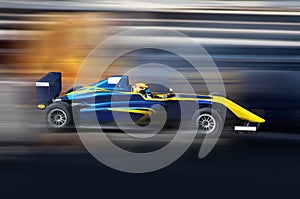 Racing car F4 in motion