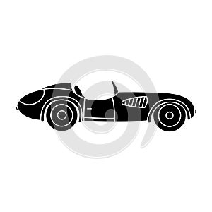 Racing car icon vector. Bolide illustration sign. Race symbol or logo.