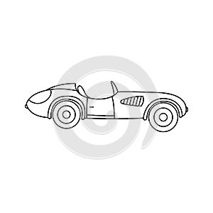 Racing car icon vector. Bolide illustration sign. Race symbol or logo.