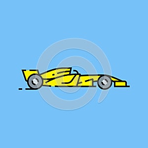 Racing car line icon