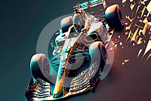 racing car with pilot take part in formula one racing competitions, generative ai