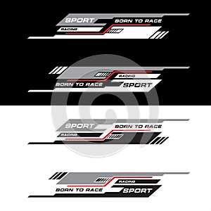 racing car stickers stripe abstract shape vinyl decal templates