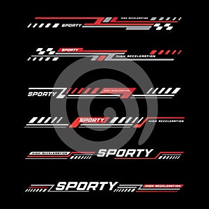 racing car stickers stripe abstract shape vinyl decal templates