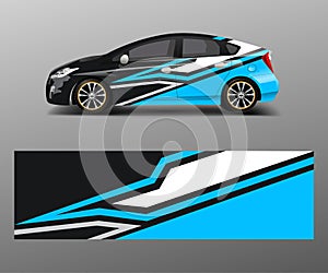 Racing car wrap. abstract strip shapes for Company car wrap, sticker, and decal template design vector