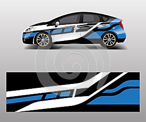 Racing car wrap with abstract stripe shapes for Company. Sport car racing wrap vector design template design vector