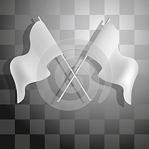 Racing checkered background with white flags