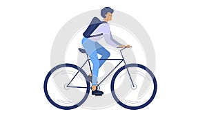 Racing cyclist. Man riding a bicycle vector illustration
