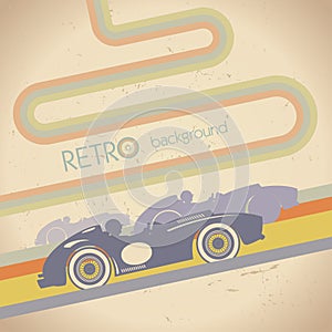 Racing design with retro car.