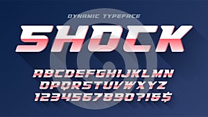 Racing display font design, alphabet, typeface, letters