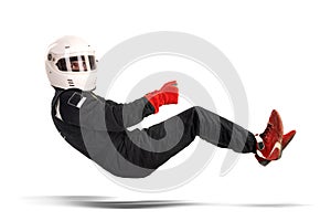 Racing driver isolated with helmet