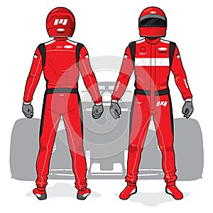 Racing driver uniform template mockup design