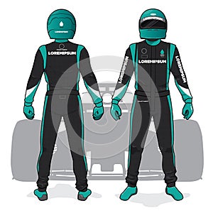 Racing driver uniform template mockup design