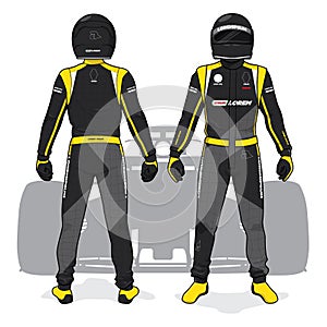 Racing driver uniform template mockup design