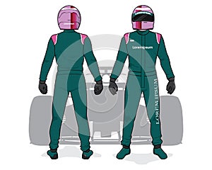 Racing driver uniform template mockup design