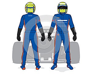 Racing driver uniform template mockup design